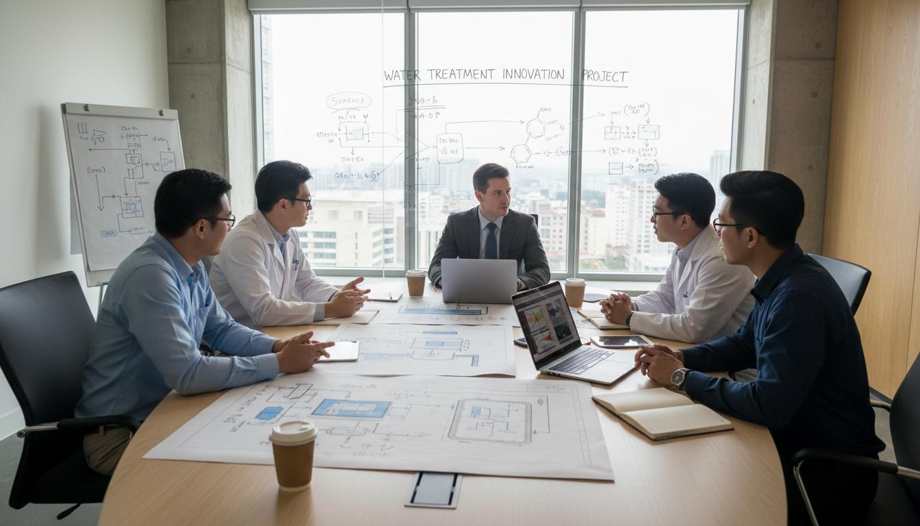 Engineering consultancy meeting with university researchers